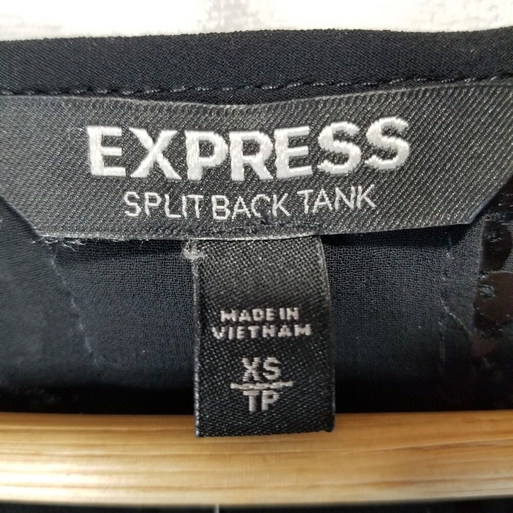 NWT Express Black Sequined Tank Top Size XS - Picture 8 of 9